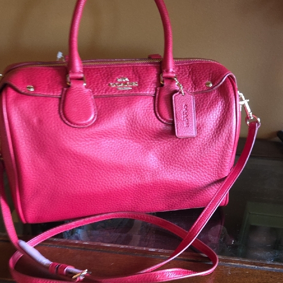 Red Coach Leather Satchel - Picture 4 of 8